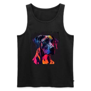 Chien disant Dogue allemand pour les amoureux des chiens - Débardeur bio Premium Homme - noir - Devant - Michal (187cm)