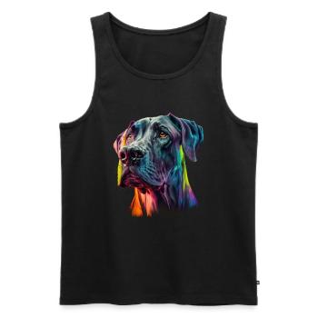 Chien disant Dogue allemand pour les amoureux des chiens - Débardeur bio Premium Homme - noir - Devant - Michal (187cm)
