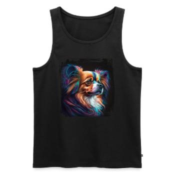 Dog Saying Papillon Design for Dog Lovers - Men's Premium Organic Tank Top - black - Front - Michal (187cm)