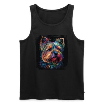 Dog Saying Yorkshire Terrier Design - Débardeur bio Premium Homme - noir - Devant - AI Model Male 178 light (178cm)