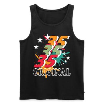 35 Jahre alt, Geburtsspruch - Männer Premium Bio Tank Top - Schwarz - Vorne - Michal (187cm)