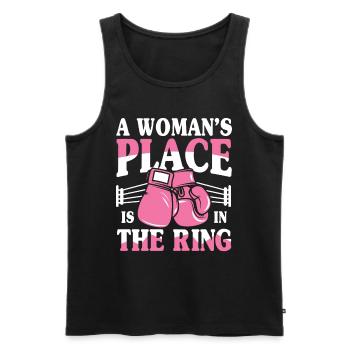 A Woman's Place Is In The Ring - Männer Premium Bio Tank Top - Schwarz - Vorne - Michal (187cm)