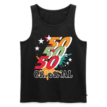 50 Jahre alt, Geburtsspruch - Männer Premium Bio Tank Top - Schwarz - Vorne - Michal (187cm)