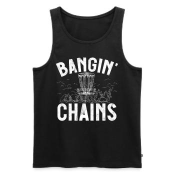 Lustiges Disc Golf & Ultimate Frisbee Spieler - Männer Premium Bio Tank Top - Schwarz - Vorne - Michal (187cm)
