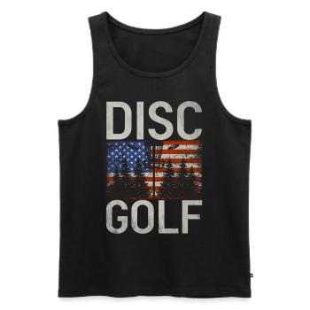 Lustiges Disc Golf & Ultimate Frisbee Spieler - Männer Premium Bio Tank Top - Schwarz - Vorne - Michal (187cm)