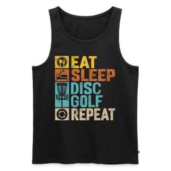 Lustiges Disc Golf & Ultimate Frisbee Spieler - Männer Premium Bio Tank Top - Schwarz - Vorne - Michal (187cm)