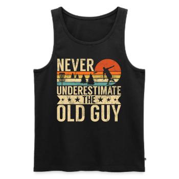 Fun Disc Golf & Ultimate Frisbee Player - Men's Premium Organic Tank Top - black - Front - Michal (187cm)