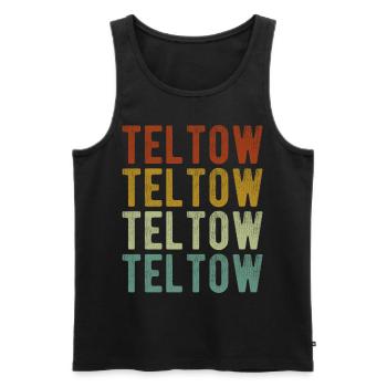 Teltow Stadt Retro Vintage - Männer Premium Bio Tank Top - Schwarz - Vorne - Michal (187cm)
