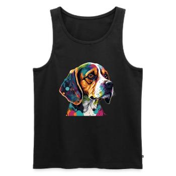 Dog Saying Beagle Design pour les amoureux des chiens - Débardeur bio Premium Homme - noir - Devant - Michal (187cm)