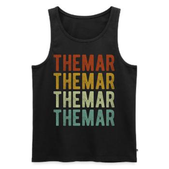 Themar City Rétro Vintage - Débardeur bio Premium Homme - noir - Devant - Michal (187cm)