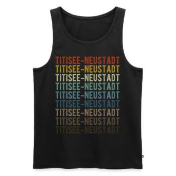 Titisee-Neustadt Stadt Retro Vintage - Men's Premium Organic Tank Top - black - Front - AI Model Male 178 light (178cm)