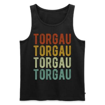 Torgau Stadt Retro Vintage - Männer Premium Bio Tank Top - Schwarz - Vorne - AI Model Male 178 light (178cm)