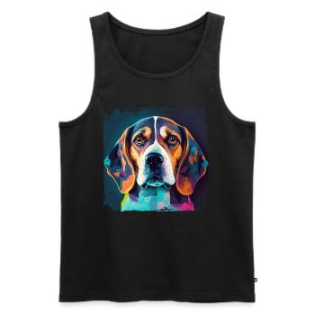 Dog Saying Beagle Design pour les amoureux des chiens - Débardeur bio Premium Homme - noir - Devant - Michal (187cm)