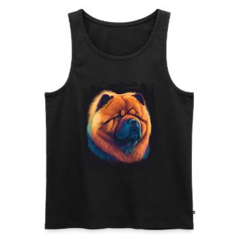 Chien disant Chow Chow pour les amoureux des chiens - Débardeur bio Premium Homme - noir - Devant - Michal (187cm)
