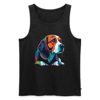Dog Saying Beagle Design pour les amoureux des chiens - Débardeur bio Premium Homme - noir - Devant - Michal (187cm)