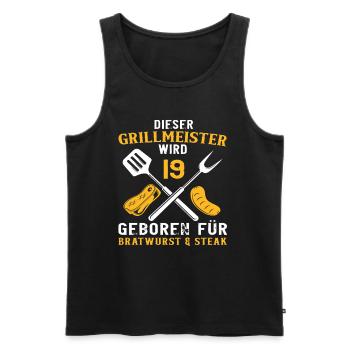Grill 19 Geburtstag Griller Grillen Spruch - Männer Premium Bio Tank Top - Schwarz - Vorne - Michal (187cm)