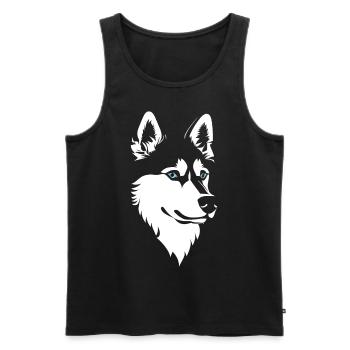 Siberian Husky Rasse mit blauen Augen Huskys - Männer Premium Bio Tank Top - Schwarz - Vorne - AI Model Male 178 light (178cm)