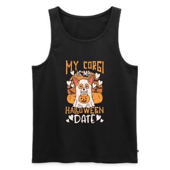 Kürbis-hundebesitzer-haustier-tier-hundcorgi My - Männer Premium Bio Tank Top - Schwarz - Vorne - Michal (187cm)