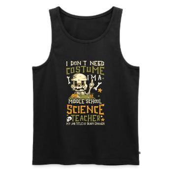 Middle School Science Teacher - - Men's Premium Organic Tank Top - black - Front - AI Model Male 178 light (178cm)
