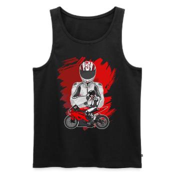 Motorcycle Lifestyle / Motorcycle / Motorcycle biker - Men's Premium Organic Tank Top - black - Front - Michal (187cm)