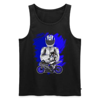 Moto Lifestyle / Moto / Moto motard - Débardeur bio Premium Homme - noir - Devant - Michal (187cm)