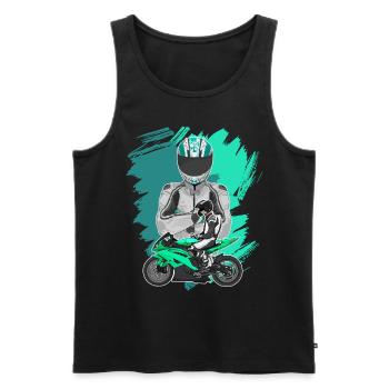Moto Lifestyle / Moto / Moto motard - Débardeur bio Premium Homme - noir - Devant - Michal (187cm)