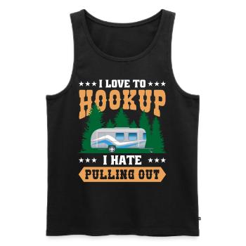 Ich Liebe Es, Funny Camping Zu Verbinden - Männer Premium Bio Tank Top - Schwarz - Vorne - AI Model Male 178 light (178cm)