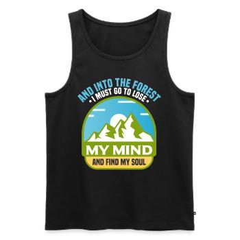 Und In Den Wald, Finde Meine Seele - Männer Premium Bio Tank Top - Schwarz - Vorne - AI Model Male 178 light (178cm)