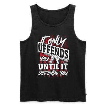 It Only Offends You til It Defends U 2nd Amendment - Men's Premium Organic Tank Top - black - Front - AI Model Male 178 light (178cm)