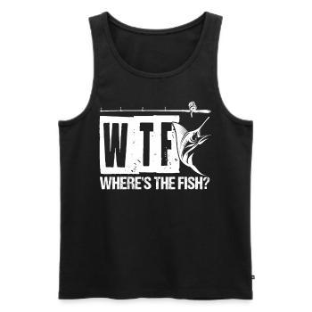 Wo Ist Der Fisch - Männer Premium Bio Tank Top - Schwarz - Vorne - Michal (187cm)