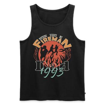 1993 Feuerwehrmann Papa Feuerwehr - Männer Premium Bio Tank Top - Schwarz - Vorne - Michal (187cm)