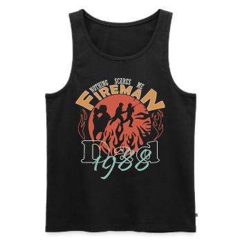 Feuerwehrmann Papa Feuerwehr 1988 - Männer Premium Bio Tank Top - Schwarz - Vorne - Michal (187cm)