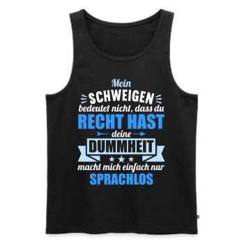 Ich schweige nicht weil du recht hast Dummheit - Männer Premium Bio Tank Top - Schwarz - Vorne - AI Model Male 178 light (178cm)