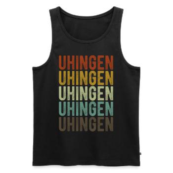 Uhingen City Rétro Vintage - Débardeur bio Premium Homme - noir - Devant - Michal (187cm)