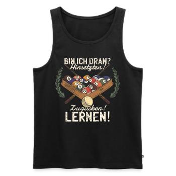 Billard Lustiger Spruch & Herren Snooker Design - Männer Premium Bio Tank Top - Schwarz - Vorne - AI Model Male 178 light (178cm)