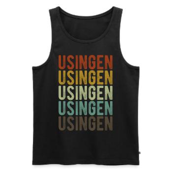 Usingen City Retro Vintage - Débardeur bio Premium Homme - noir - Devant - Michal (187cm)