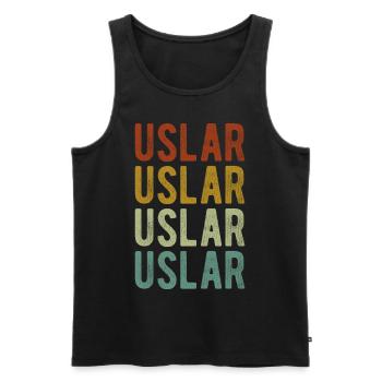 Uslar City Rétro Vintage - Débardeur bio Premium Homme - noir - Devant - Michal (187cm)