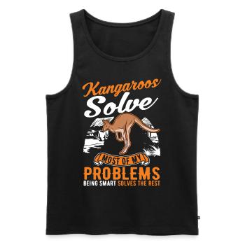 Kangaroo Australia Kangaroo - Men's Premium Organic Tank Top - black - Front - AI Model Male 178 light (178cm)
