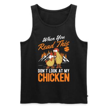 Poulets Élevage de poulets Éleveur de poulet - Débardeur bio Premium Homme - noir - Devant - Michal (187cm)