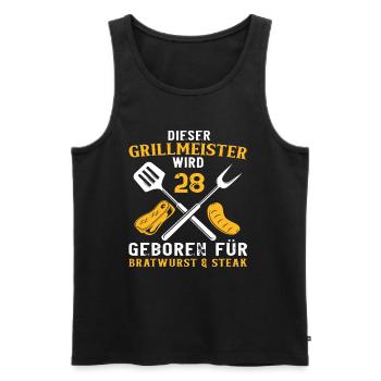 Lustig Grillen Griller 28 Geburtstag Grill Spruch - Männer Premium Bio Tank Top - Schwarz - Vorne - Michal (187cm)