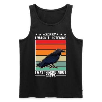 Crow Raven Crow Crow Husbandry Crow Breeder - Men's Premium Organic Tank Top - black - Front - AI Model Male 178 light (178cm)