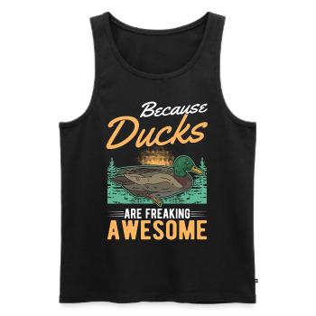 Cadeau de canard Éleveur de canards - Débardeur bio Premium Homme - noir - Devant - Michal (187cm)