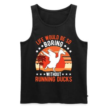 Indian Running Duck Gift Running Duck - Men's Premium Organic Tank Top - black - Front - Michal (187cm)