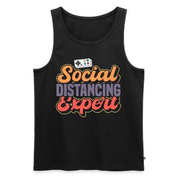 I am an expert in social affairs - Men's Premium Organic Tank Top - black - Front - Michal (187cm)