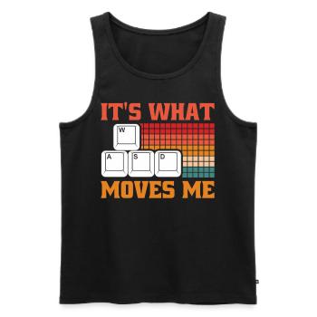 It's what moves me - Men's Premium Organic Tank Top - black - Front - Michal (187cm)