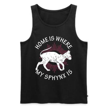 Zuhause Ist, Wo Mein Sphynx Kätzchen Ist - Männer Premium Bio Tank Top - Schwarz - Vorne - Michal (187cm)