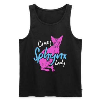 Verrückte Sphynx Lady Ever Kitten Pet Owner - Männer Premium Bio Tank Top - Schwarz - Vorne - Michal (187cm)