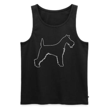 Silhouette de Fox Terrier à poil métallique - Débardeur bio Premium Homme - noir - Devant - Michal (187cm)