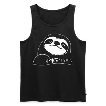 Sloth Portrait Sloth Silhouette Sloth Ges - Men's Premium Organic Tank Top - black - Front - AI Model Male 178 light (178cm)