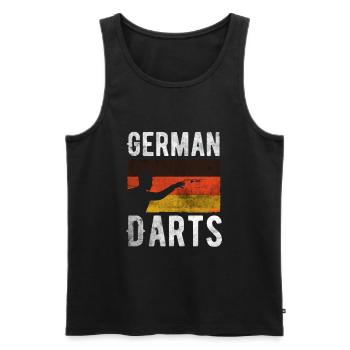 German Darts Hobby Dart Player Vintage Flag - Männer Premium Bio Tank Top - Schwarz - Vorne - AI Model Male 178 light (178cm)